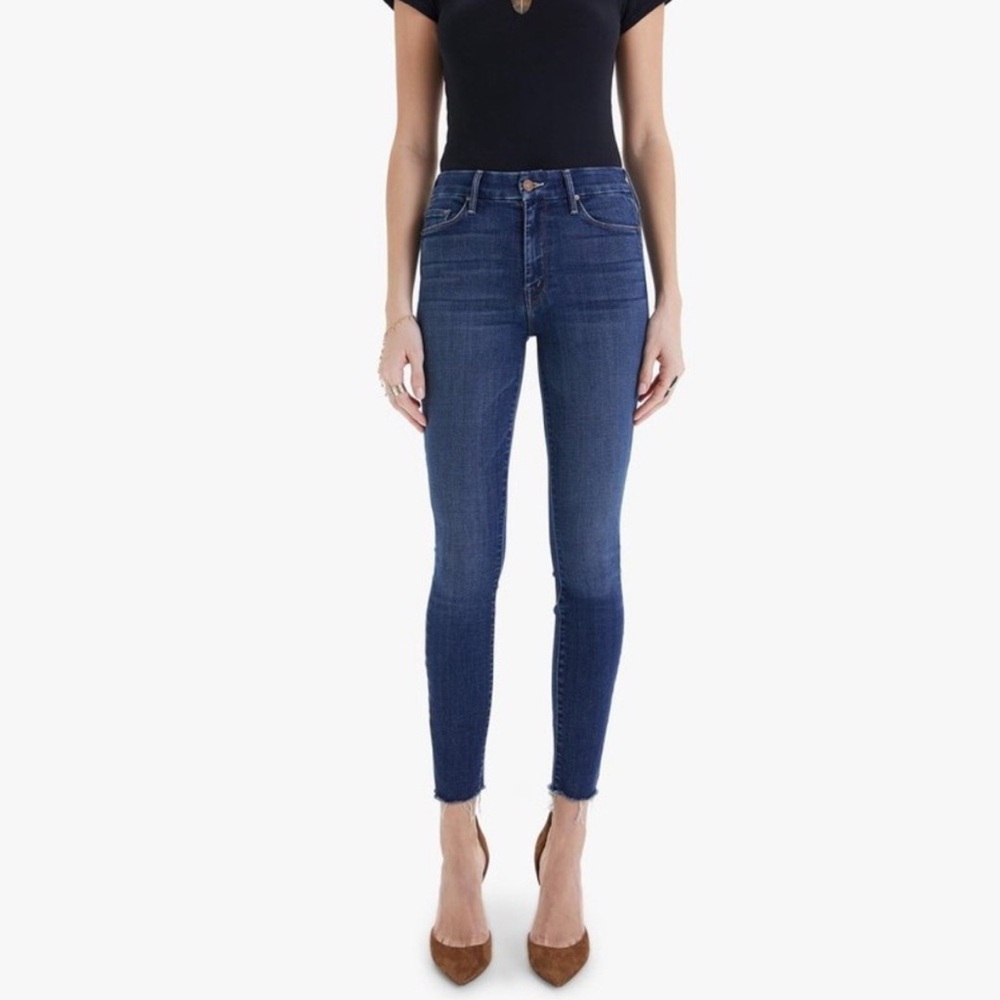 Mother The Looker Skinny Frayed Ankle Jeans Size 28